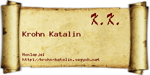 Krohn Katalin névjegykártya