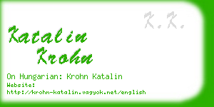 katalin krohn business card